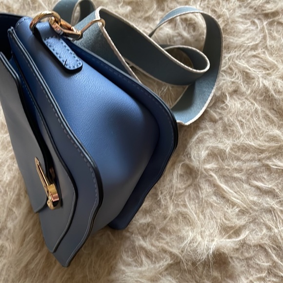 Grey blue purse with chic fabric straps - Picture 4 of 11